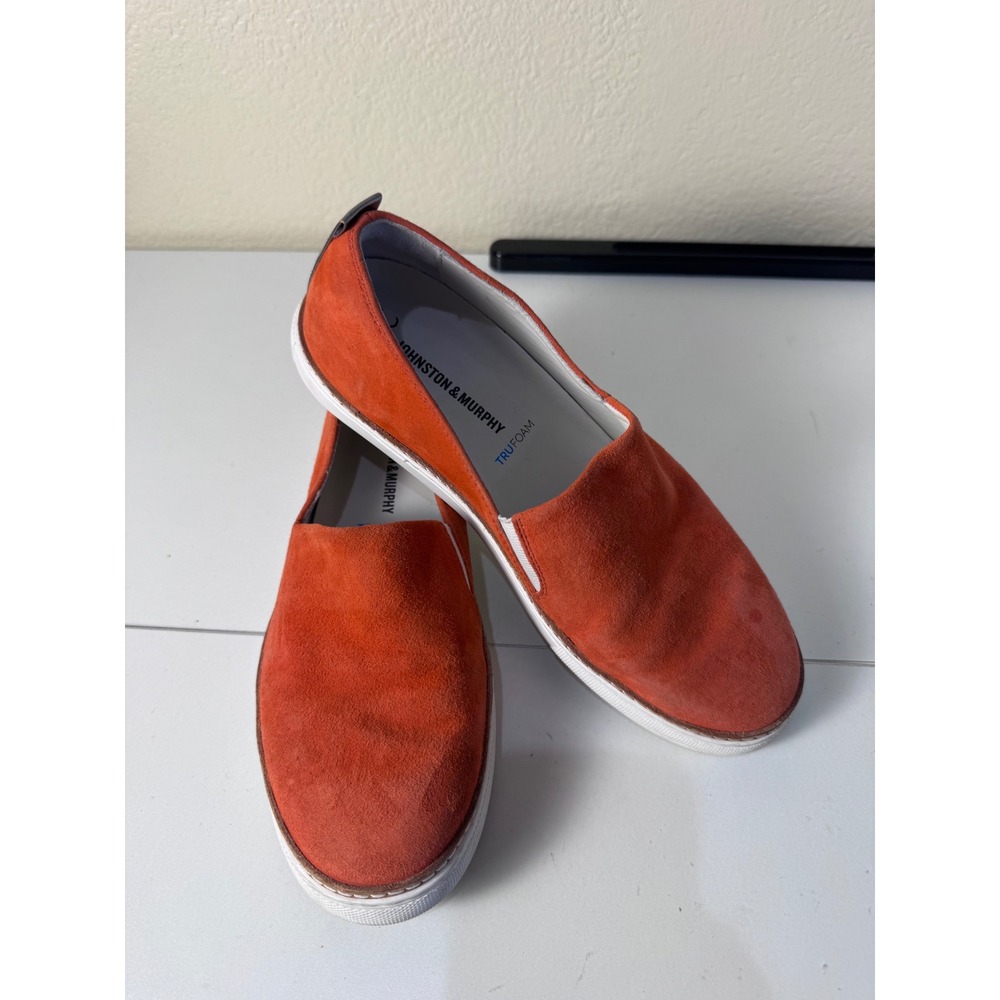 Johnston Murphy Slip On Shoes Womens 7.5 Orange Suede Travel‎ Comfort Minimalist